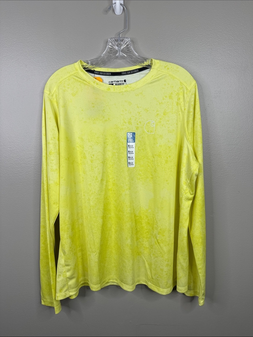 Carhartt Citrus Watercolor Camo Sun Force Relaxed Long Sleeve Shirt Women’s XL
